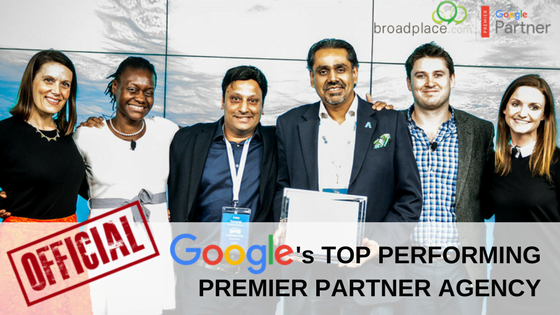 Google Names Broadplace As Top Performing Premier Partner Agency in UK