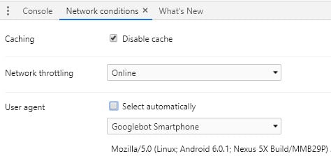Google smartphone user agent