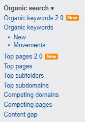 ahrefs organic keywords