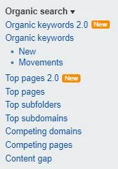 ahrefs organic keywords
