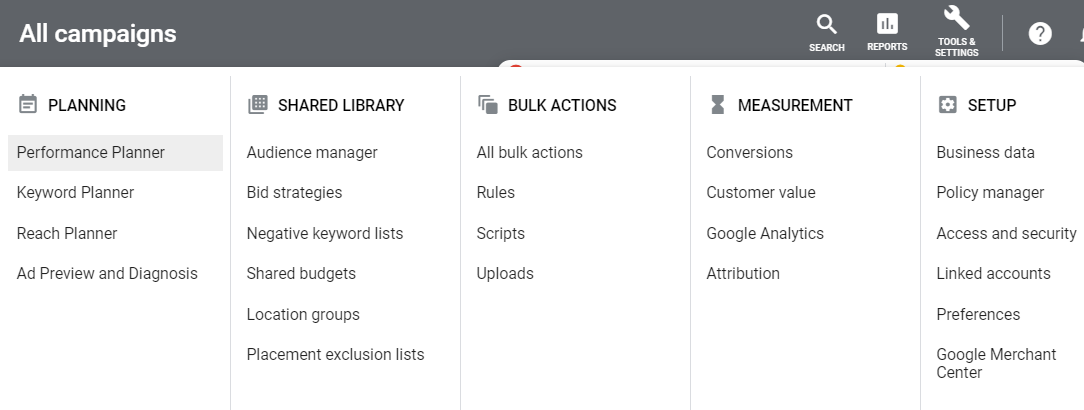 Google Ads Expanded Menu - Scripts Selecting Scripts On Google Ads Expanded Menu