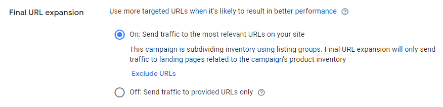URL Options URL Options