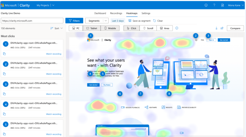 microsoft clarity 1 Microsoft Clarity<br />