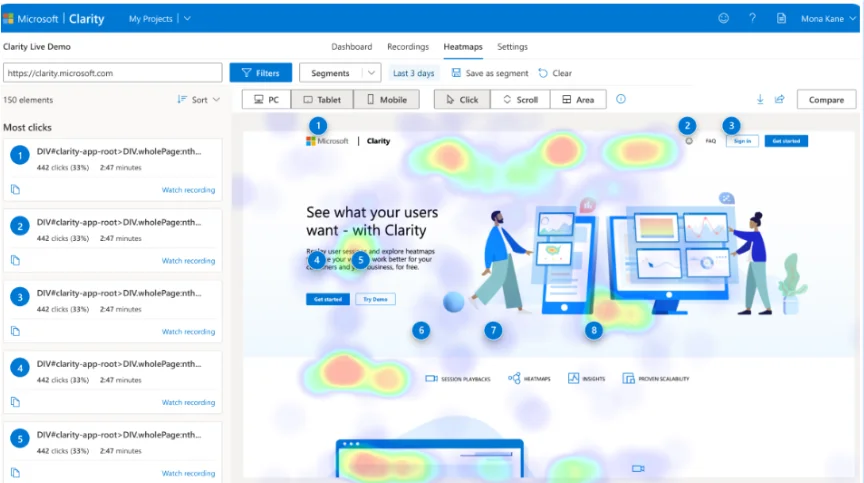 Microsoft Clarity<br />
